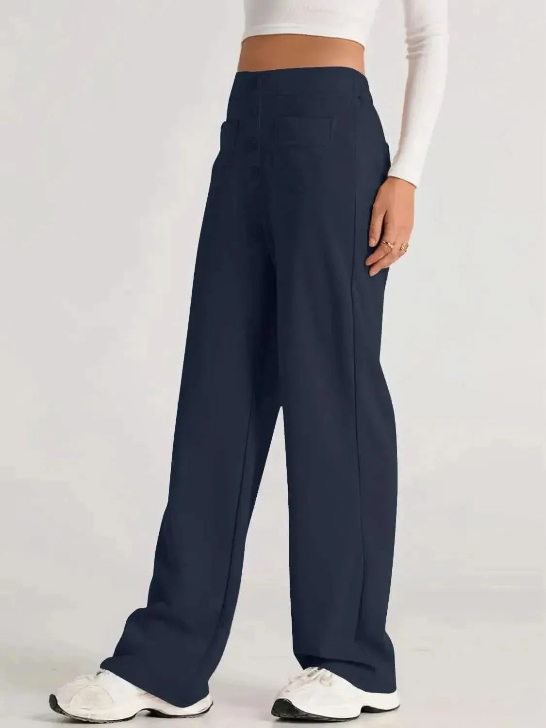High Waist Wide Leg Pants - Bad Moms Club