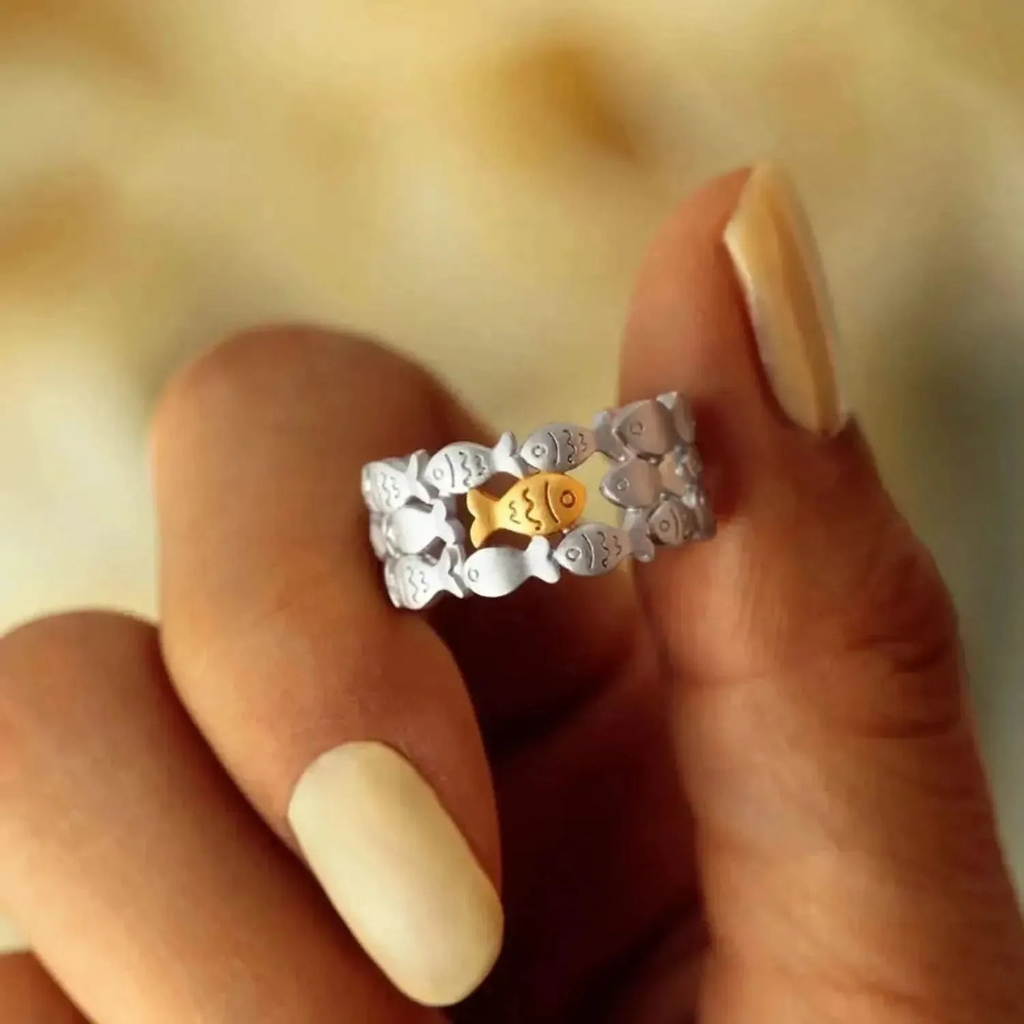 925 Sterling Silver Fish Open Ring - Bad Moms Club