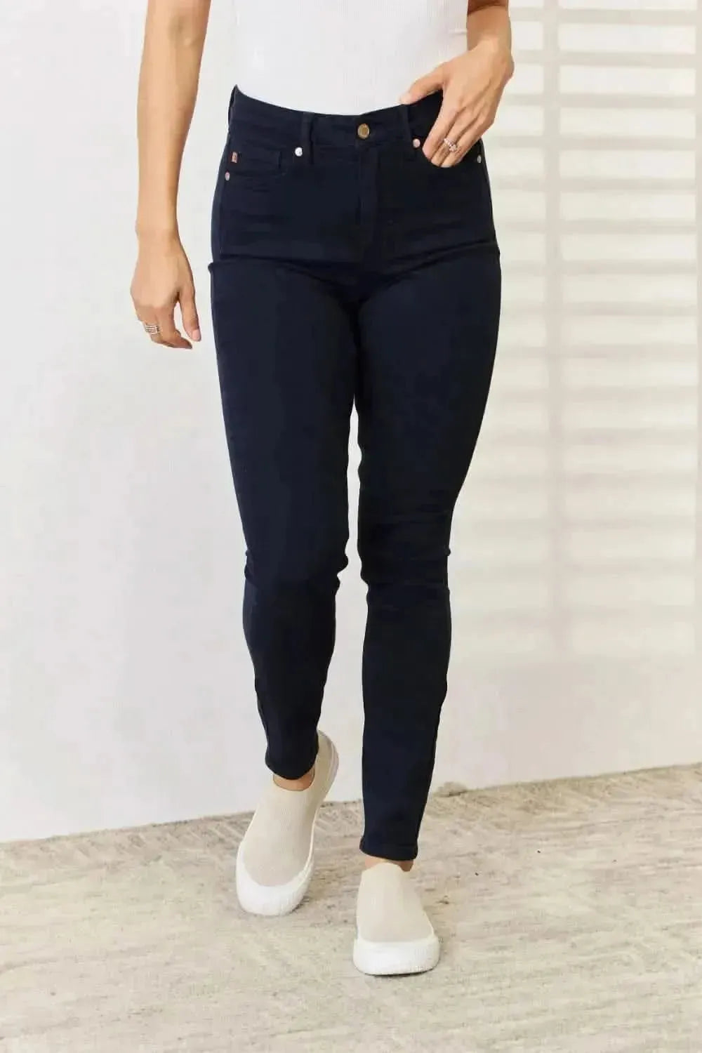 Judy Blue Full Size Garment Dyed Tummy Control Skinny Jeans - Bad Moms Club