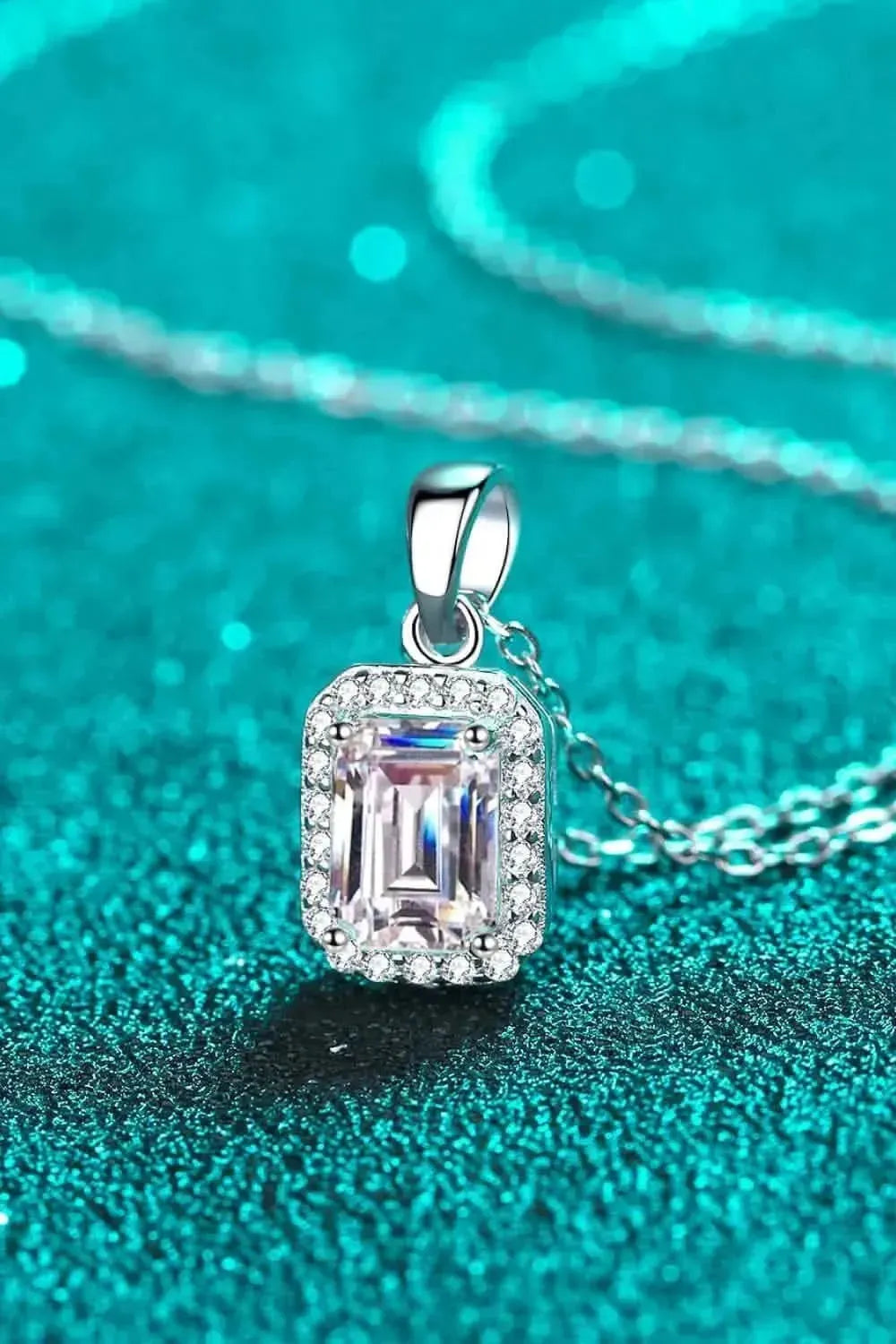 Square Moissanite Pendant Chain Necklace - Bad Moms Club