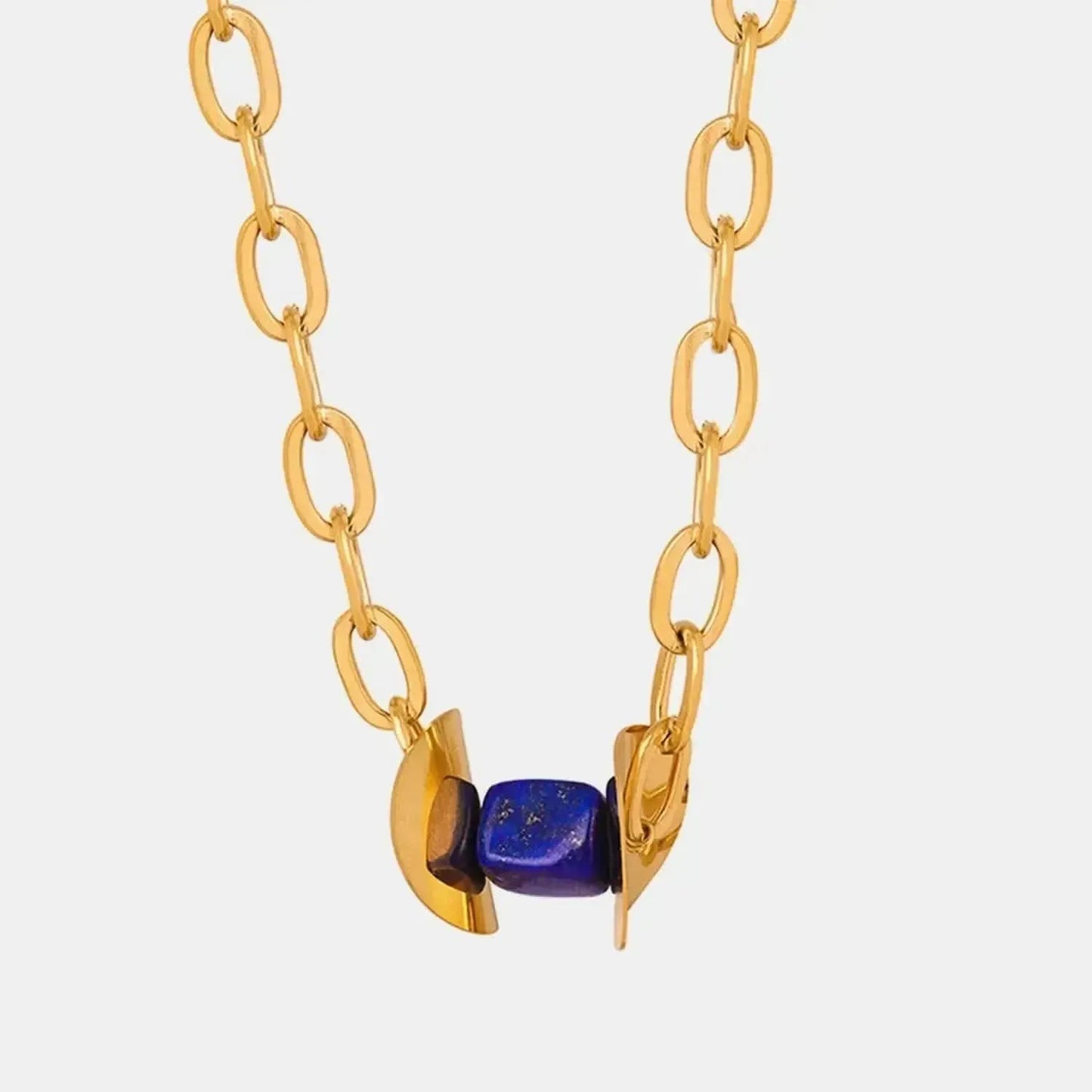 Natural Stone Pendant Titanium Steel Necklace - Bad Moms Club