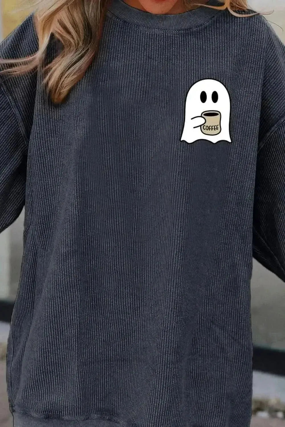 Ghost Graphic Drop Shoulder Sweatshirt - Bad Moms Club