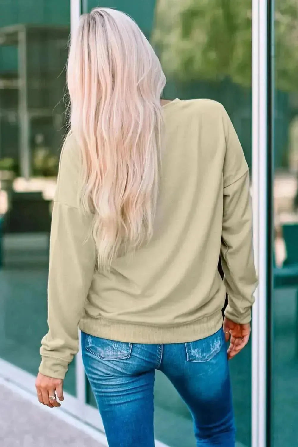 Letter Graphic Leopard Dropped Shoulder Sweatshirt - Bad Moms Club