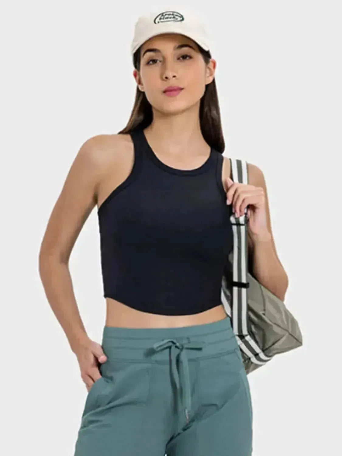 Round Neck Racerback Active Tank - Bad Moms Club