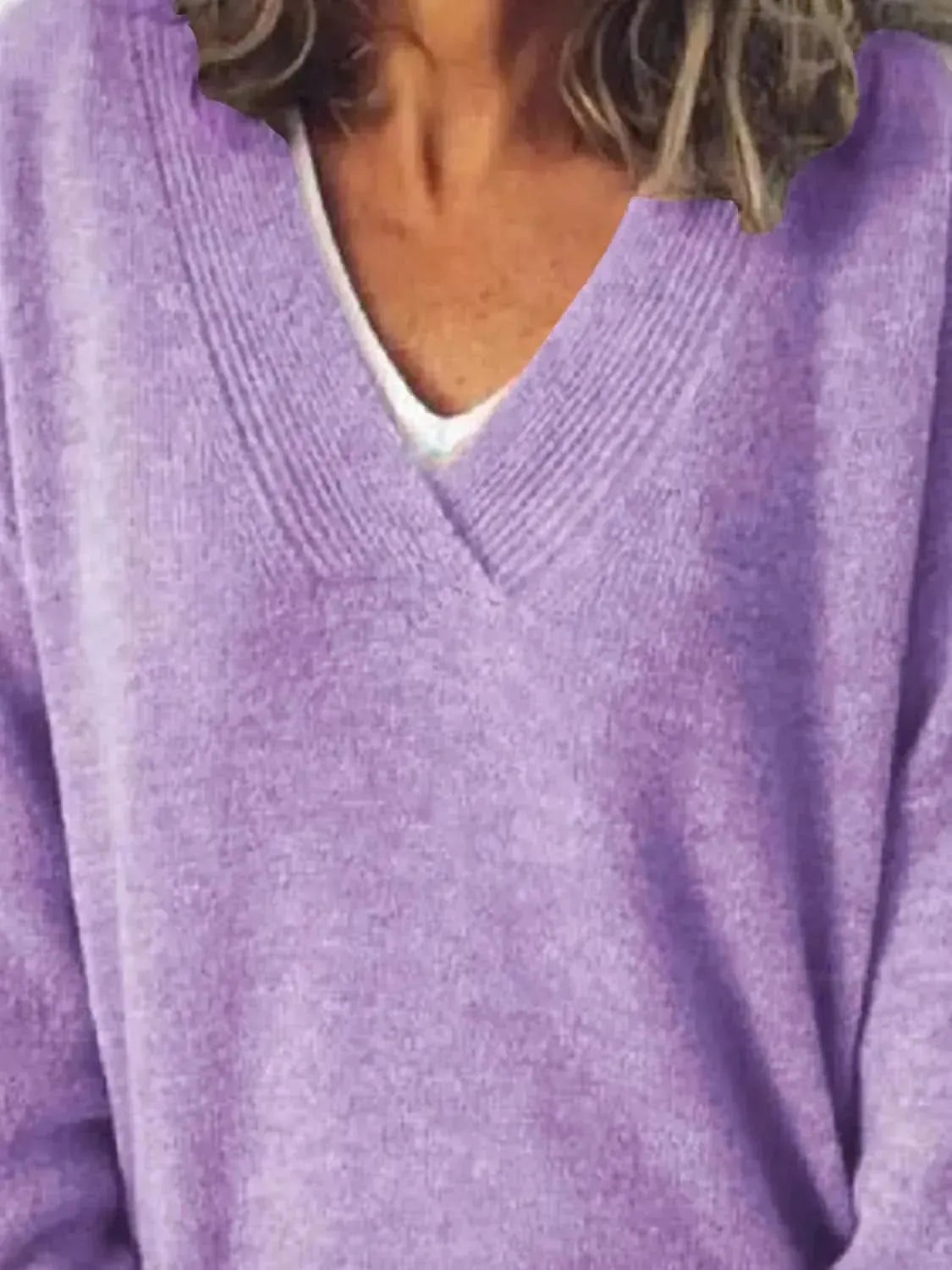 V-Neck Dropped Shoulder Sweater - Bad Moms Club