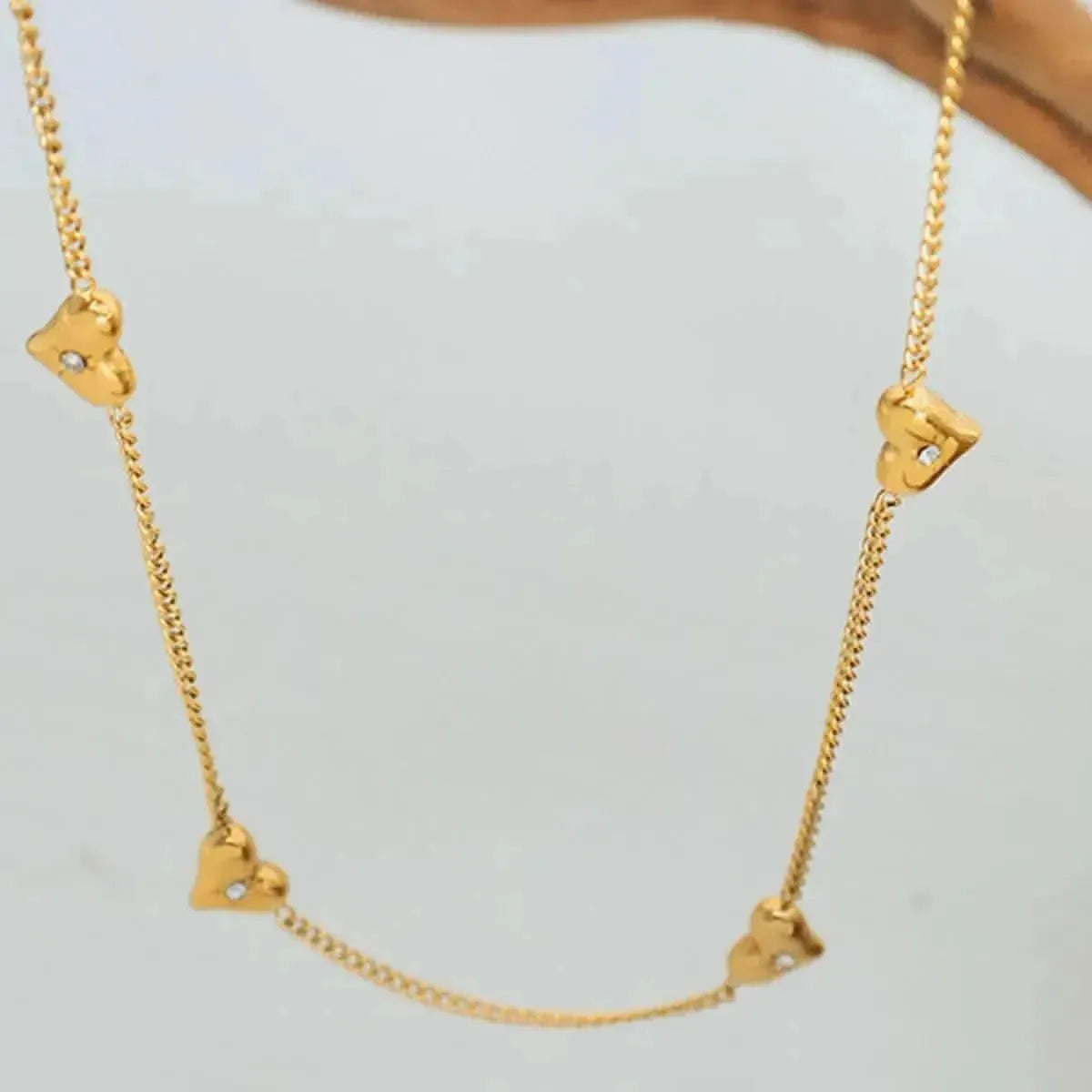 Titanium Steel Zircon Heart Necklace - Bad Moms Club