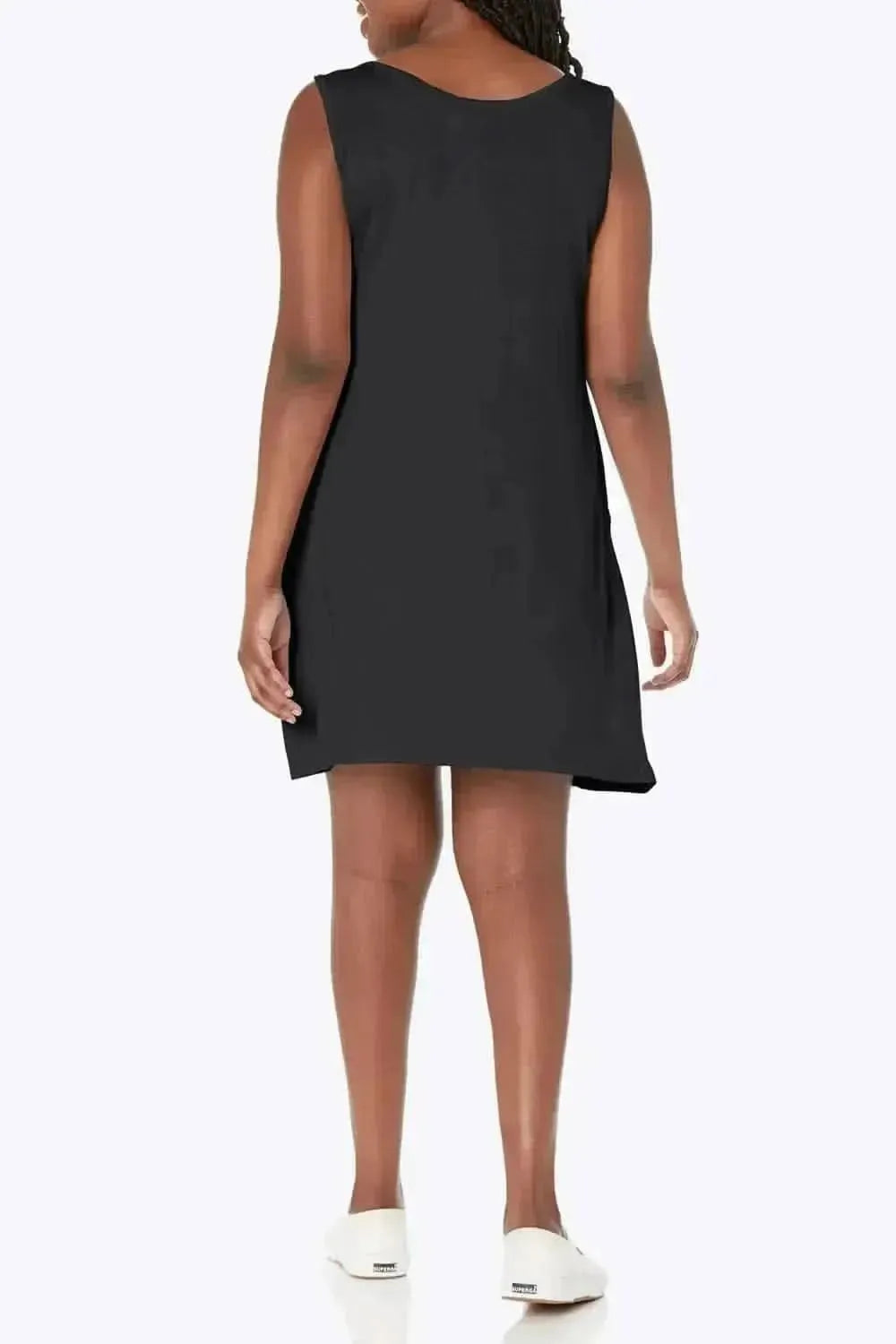 Full Size Round Neck Sleeveless Dress with Pockets - Bad Moms Club