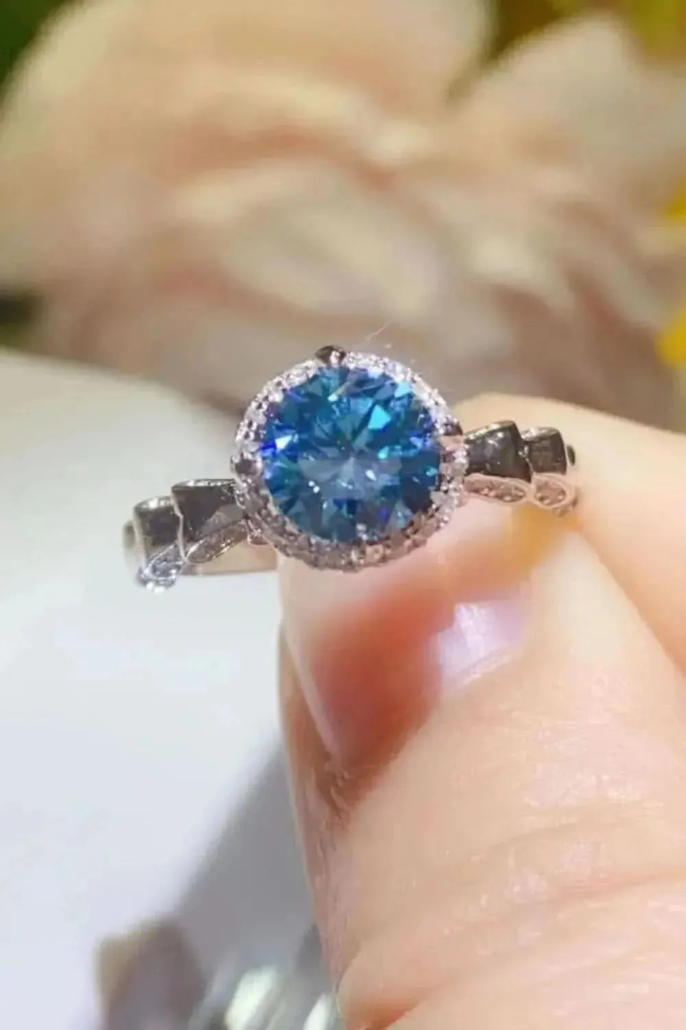 925 Sterling Silver 1 Carat Moissanite Cluster Ring - Bad Moms Club