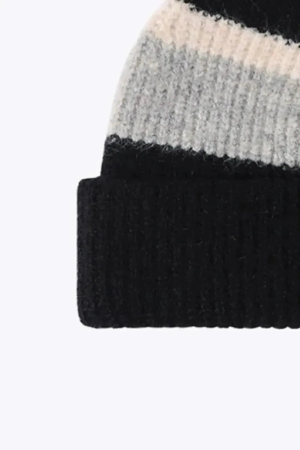 Tricolor Cuffed Knit Beanie - Bad Moms Club