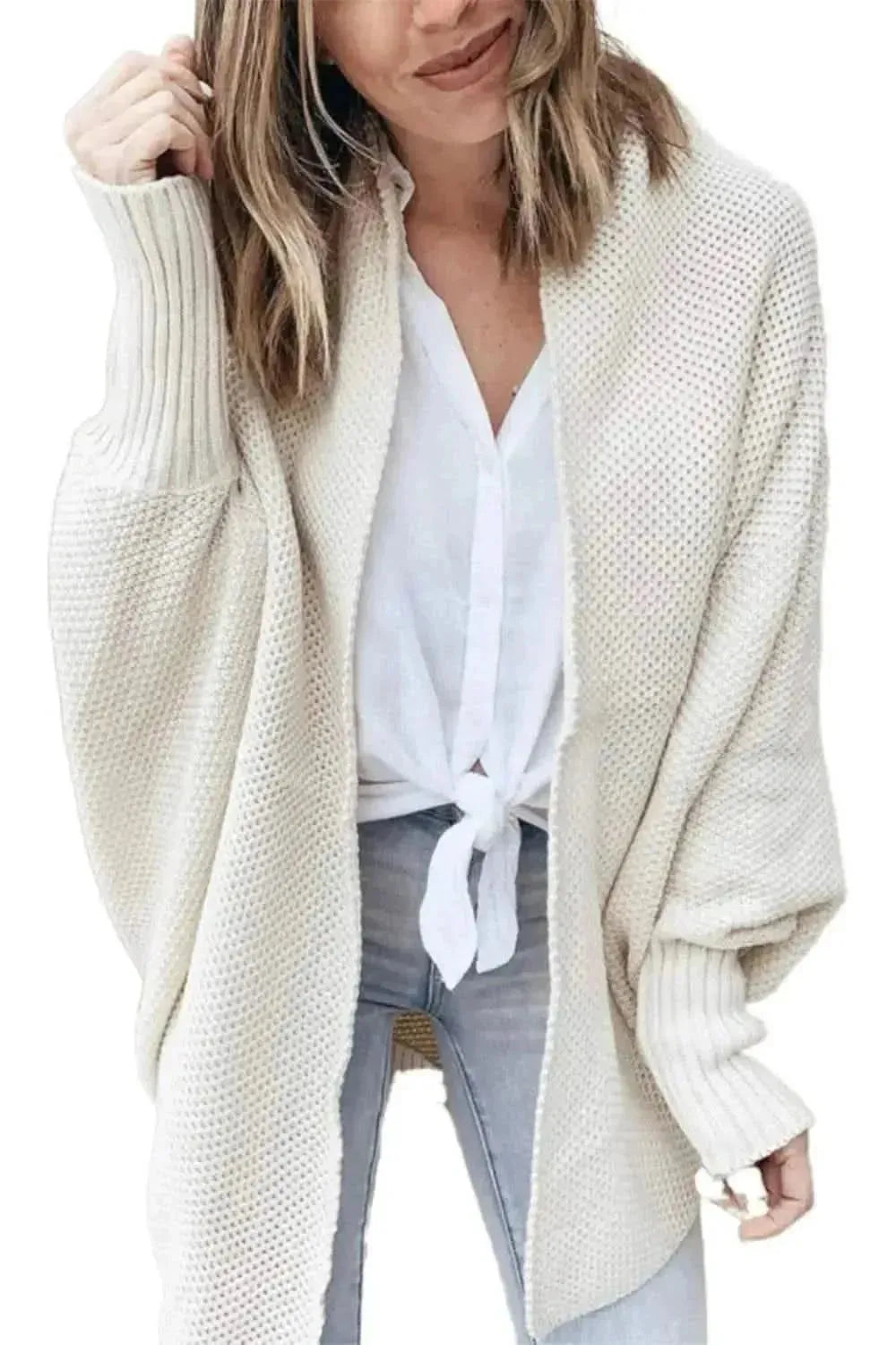 Open Front Dolman Sleeve Longline Cardigan - Bad Moms Club