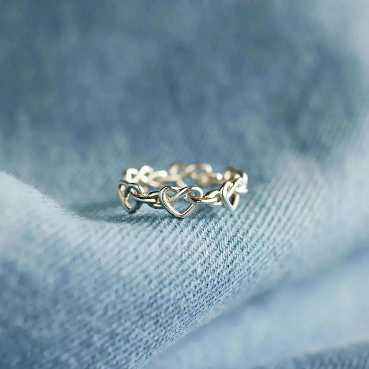 Knotted Hearts 925 Sterling Silver Open Ring - Bad Moms Club