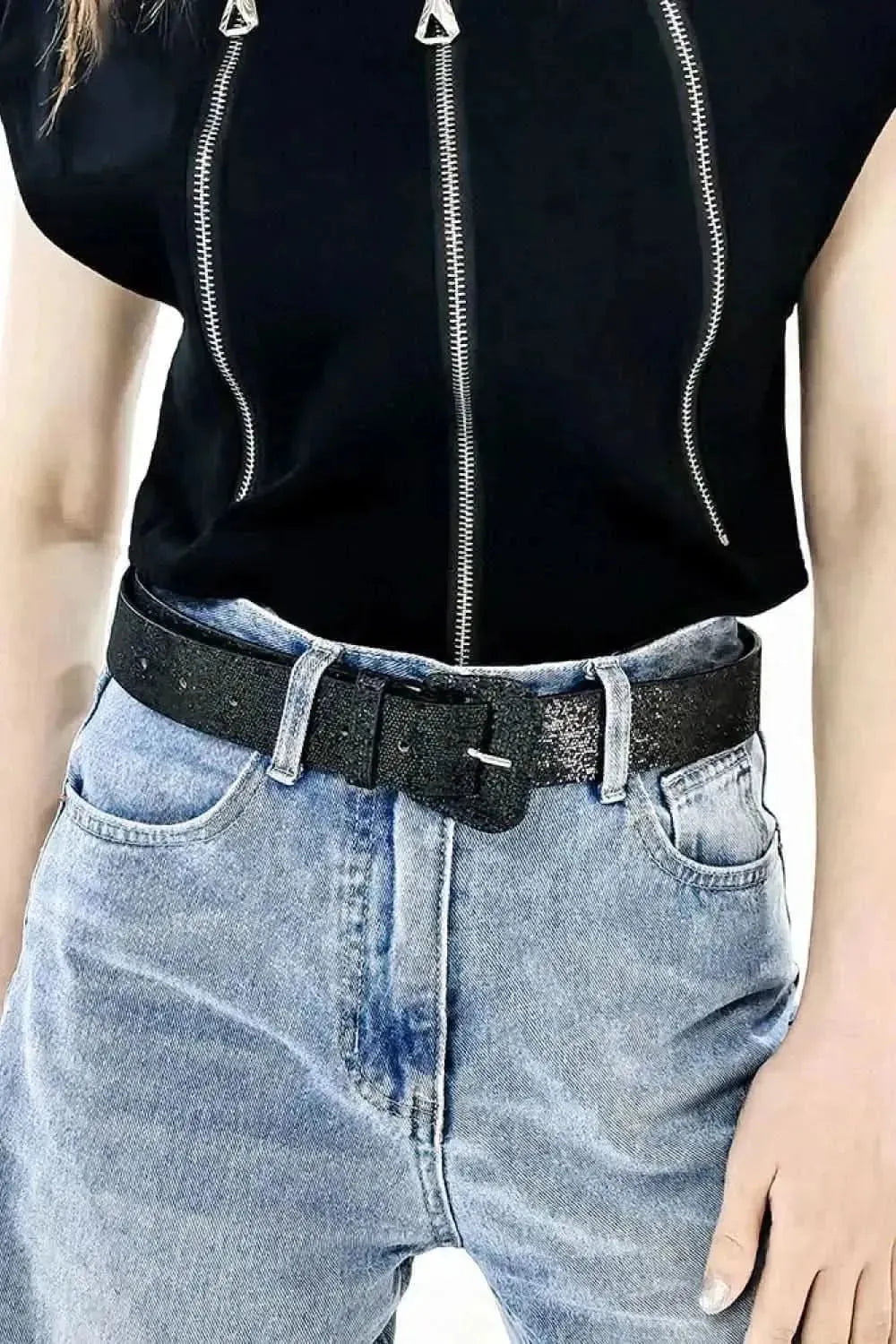 Glitter PU Leather Belt - Bad Moms Club