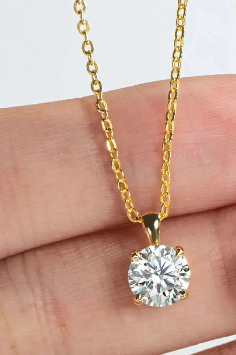 925 Sterling Silver 1 Carat Moissanite Chain-Link Necklace - Bad Moms Club