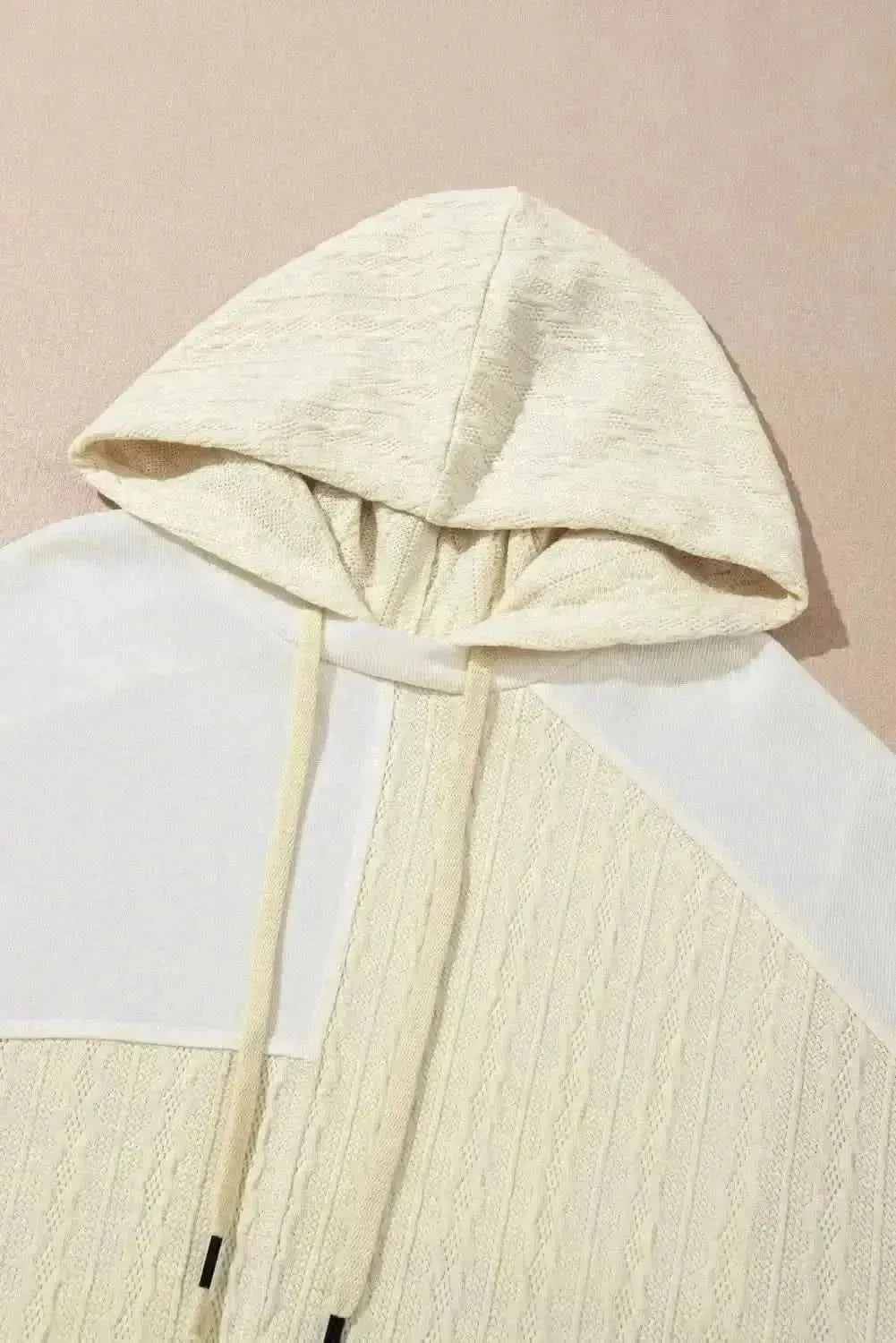 Plus Size Drawstring Color Block Long Sleeve Hoodie - Bad Moms Club