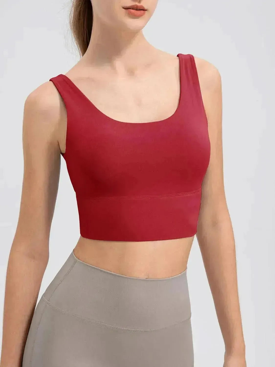 Scoop Neck Wide Strap Active Tank - Bad Moms Club