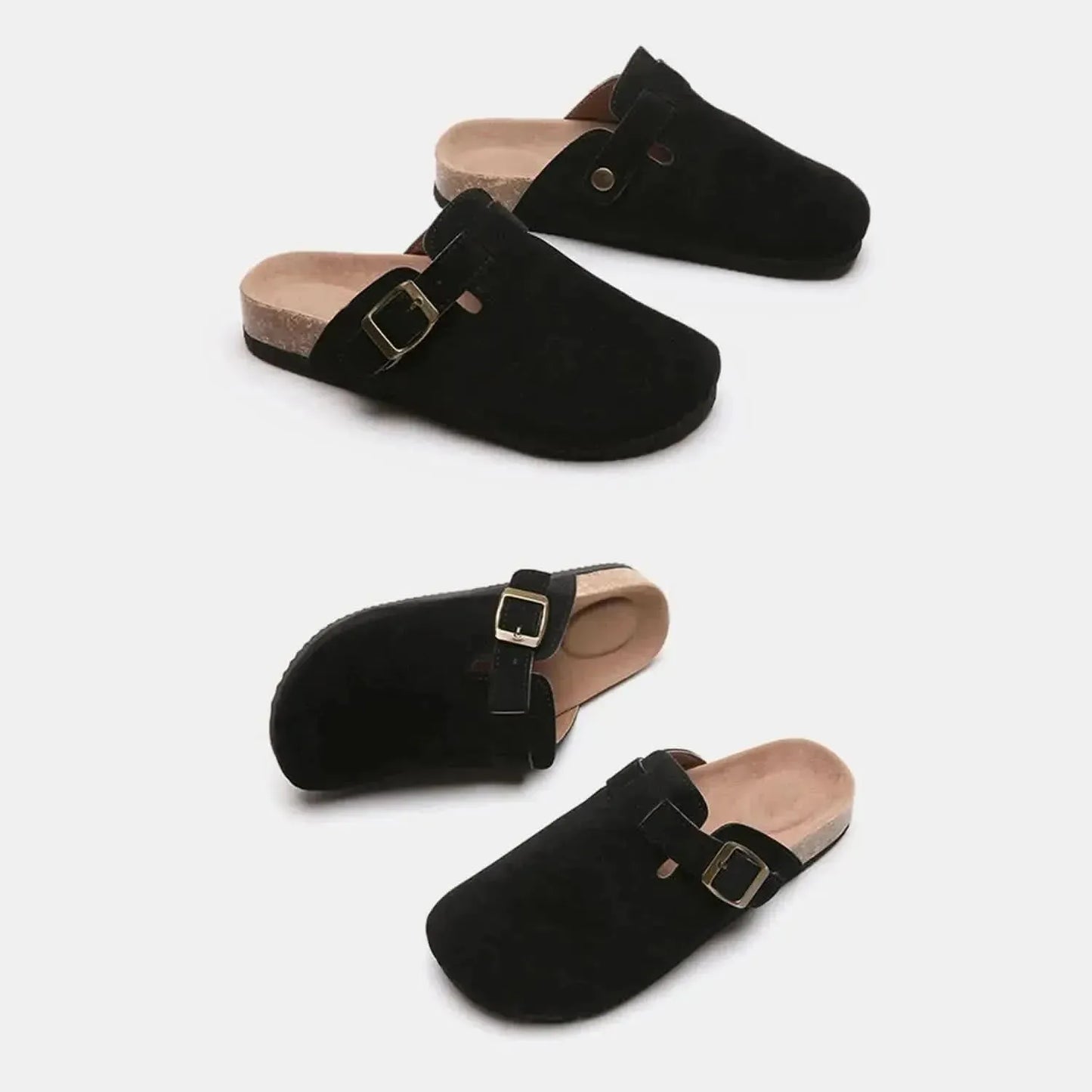 Suede Closed Toe Buckle Slide - Bad Moms Club