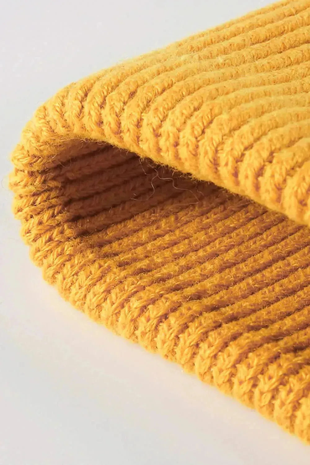 Button Detail Rib-Knit Cuff Beanie - Bad Moms Club