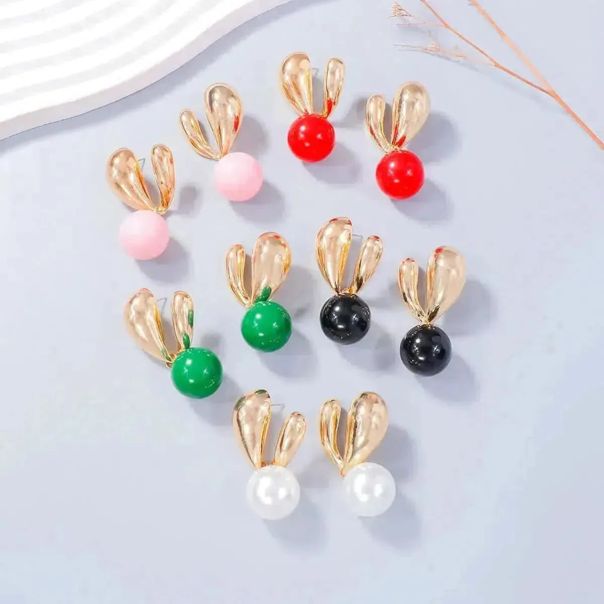 Alloy Drip Oil Bunny Earrings - Bad Moms Club