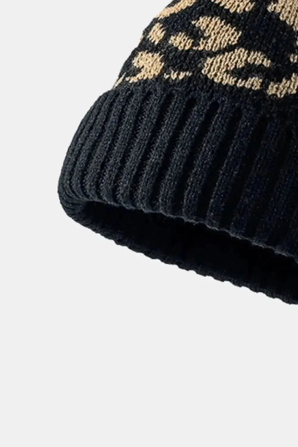Leopard Pom-Pom Cuffed Beanie - Bad Moms Club