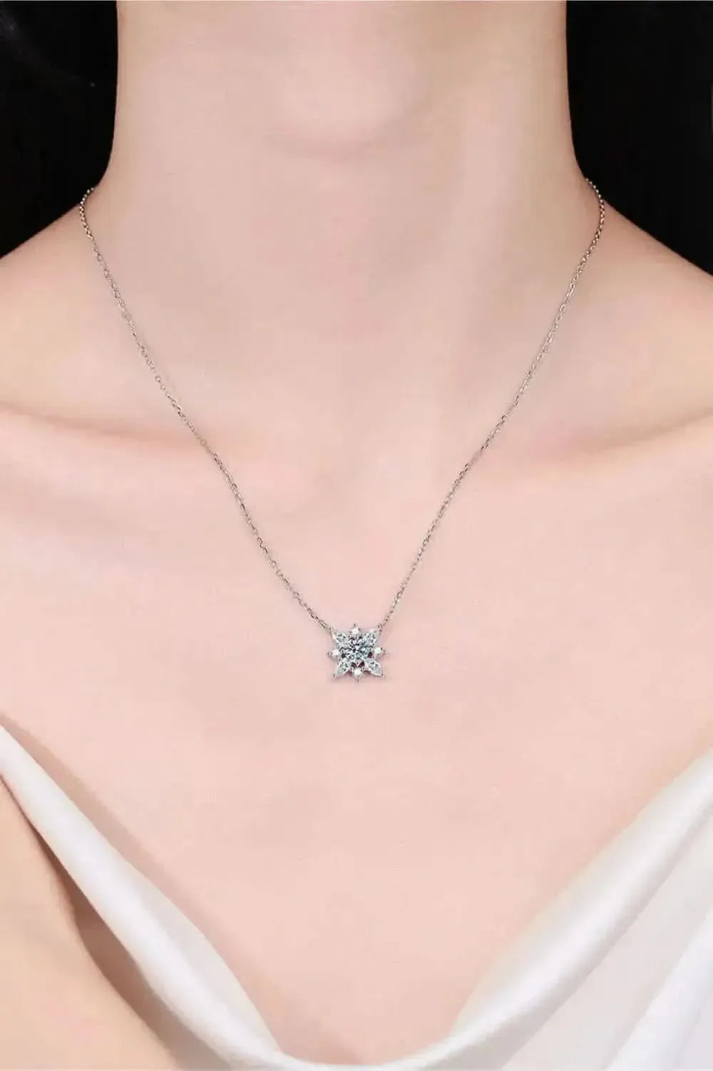 Moissanite Rhodium-Plated Necklace - Bad Moms Club