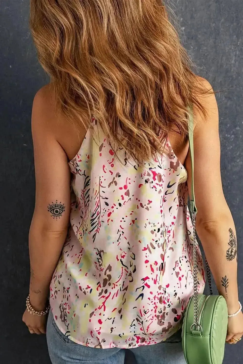 Printed V-Neck Tank - Bad Moms Club