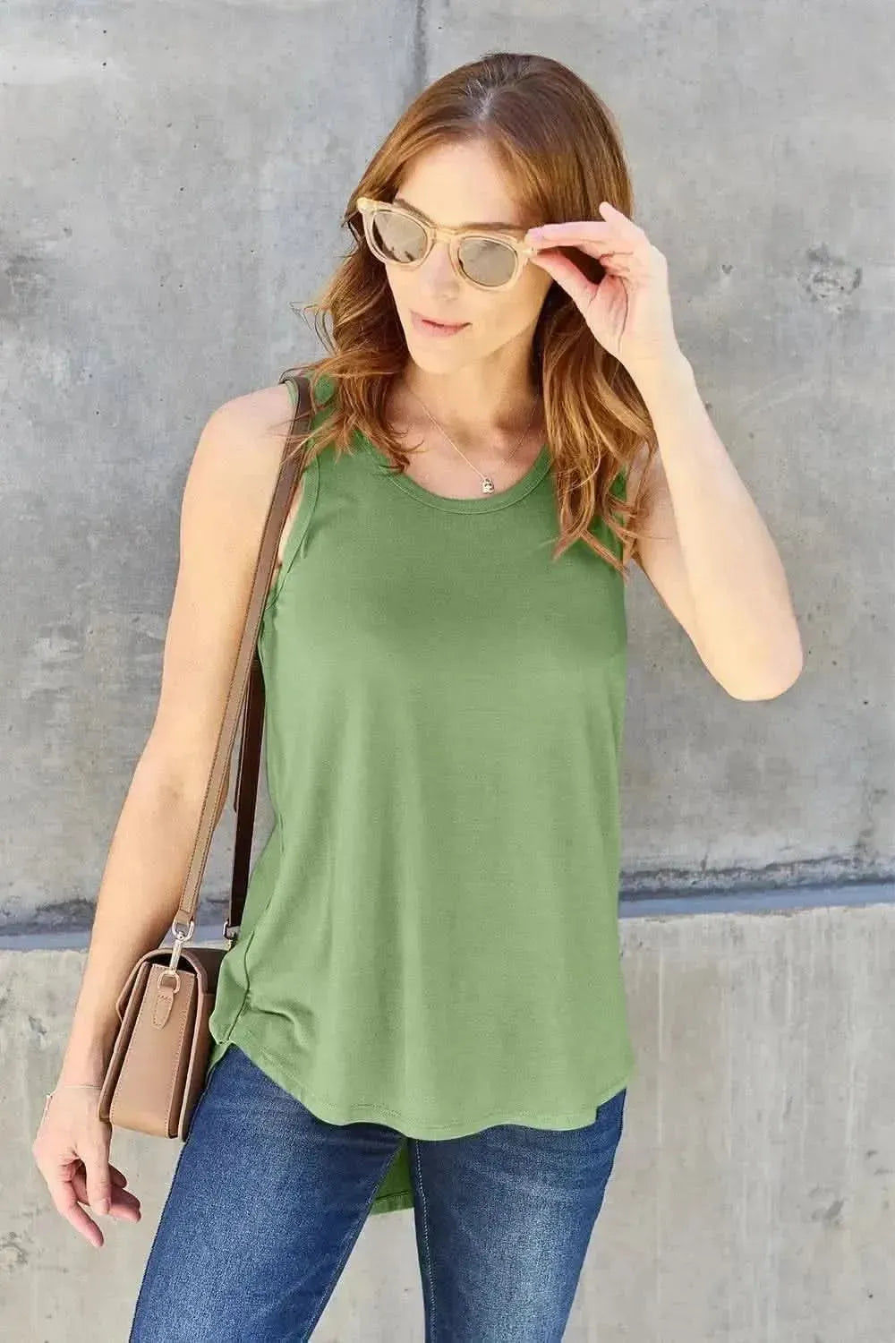 Basic Bae Bamboo Full Size Round Neck Tank - Bad Moms Club