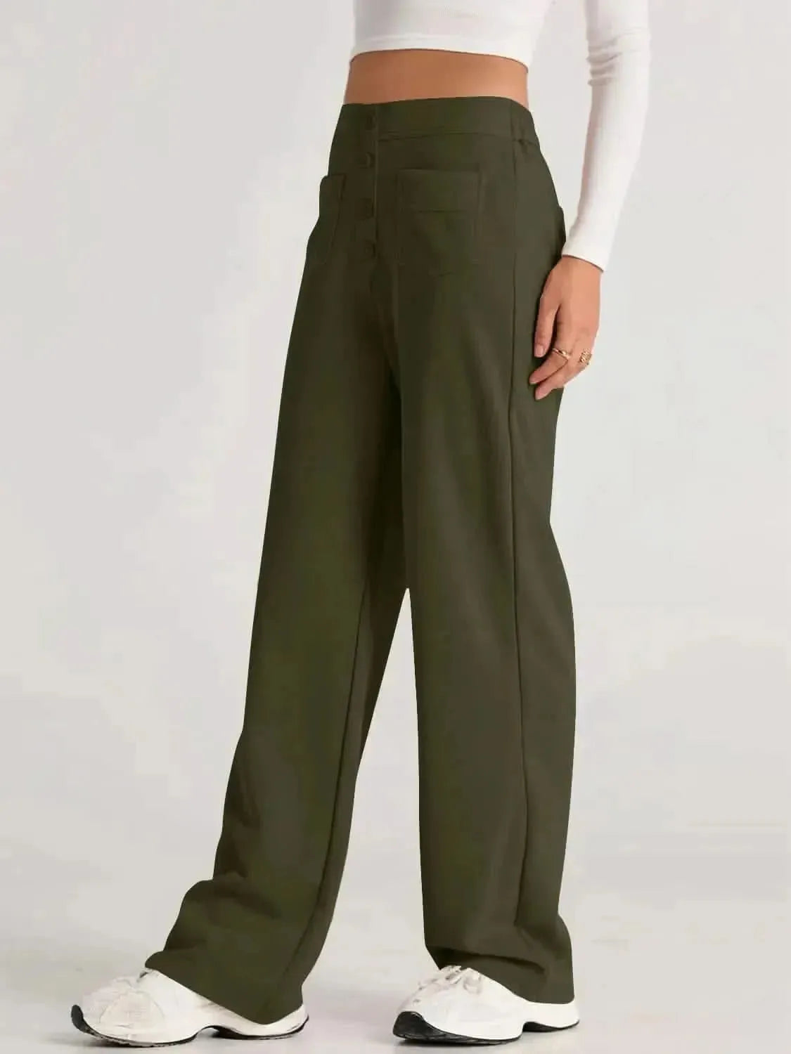 High Waist Wide Leg Pants - Bad Moms Club