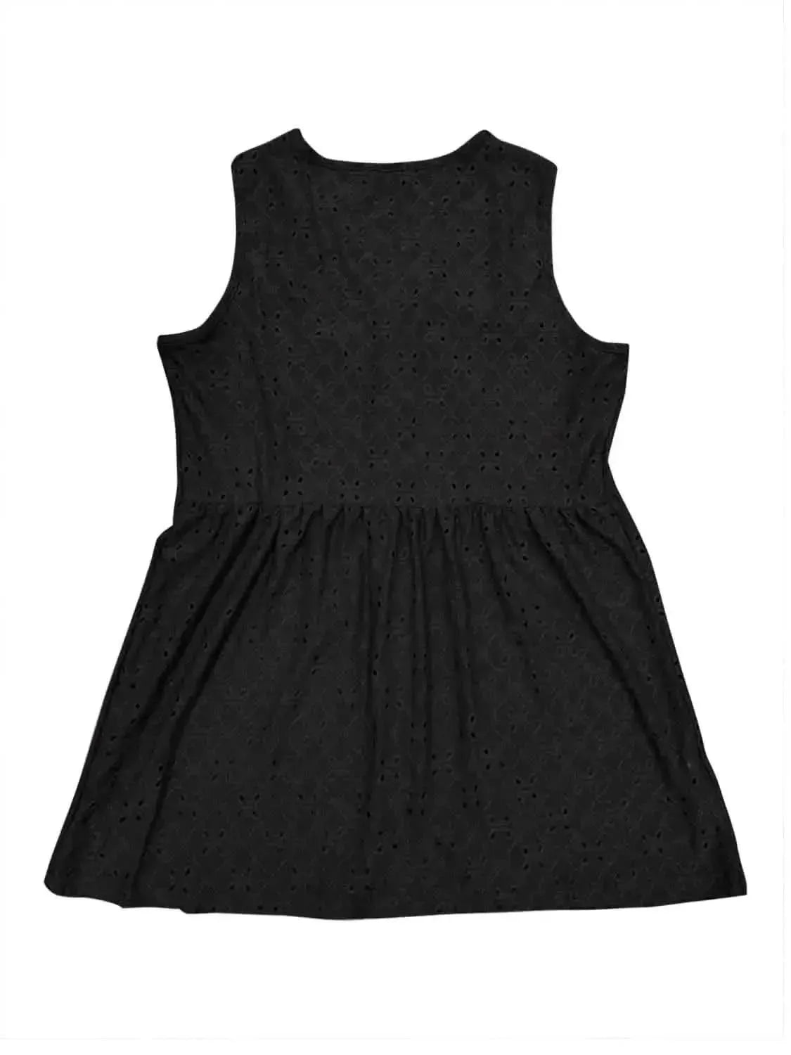 Full Size Eyelet Button Up V-Neck Tank - Bad Moms Club