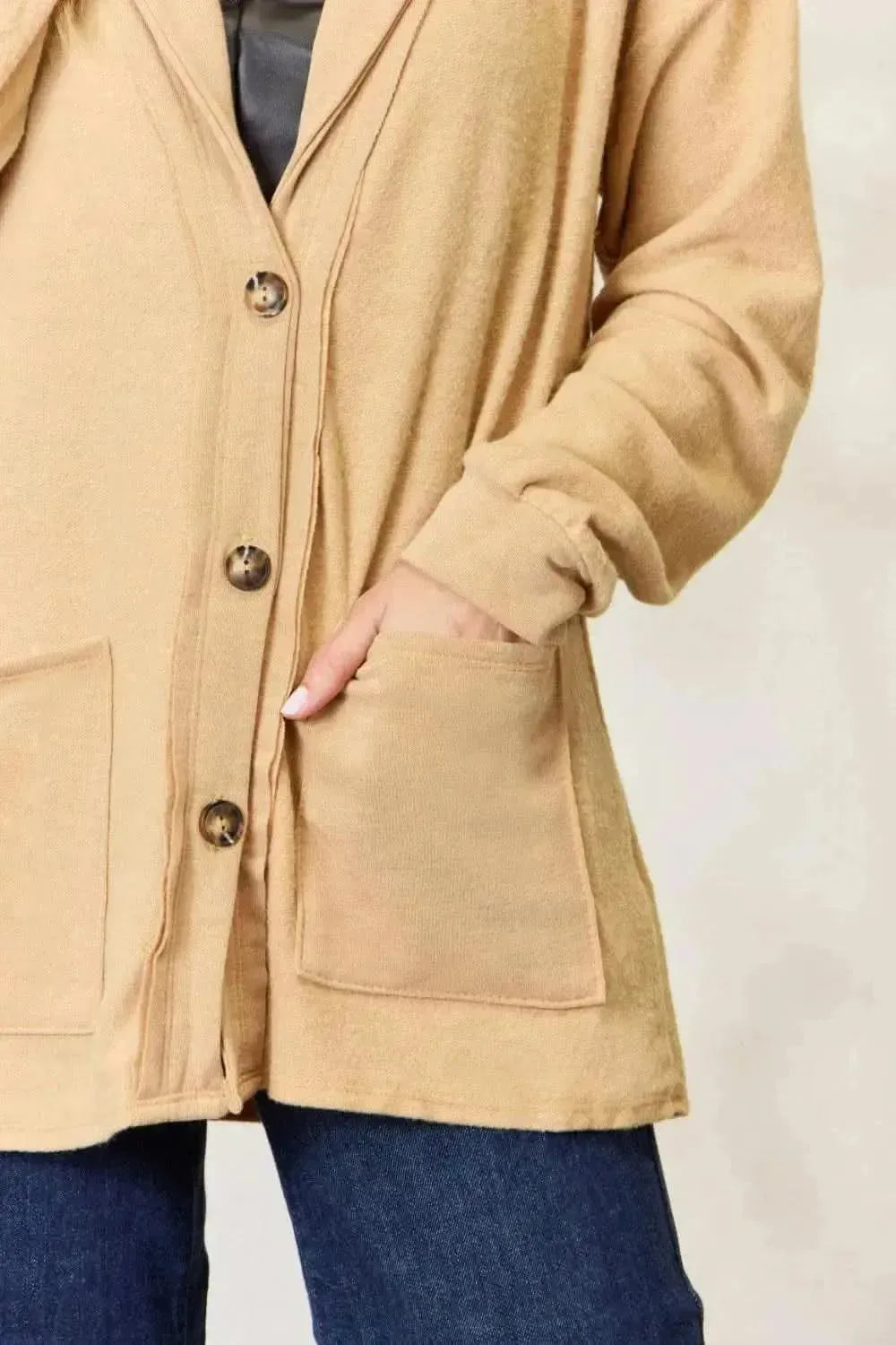Heimish Full Size Button Up Long Sleeve Cardigan - Bad Moms Club