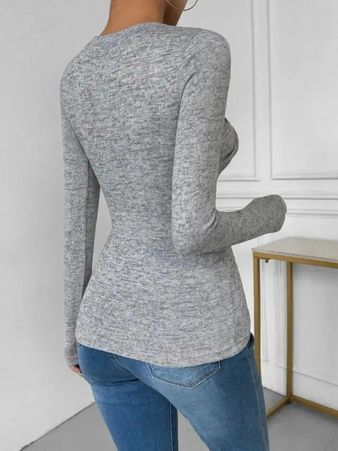Twisted Round Neck Long Sleeve T-Shirt - Bad Moms Club