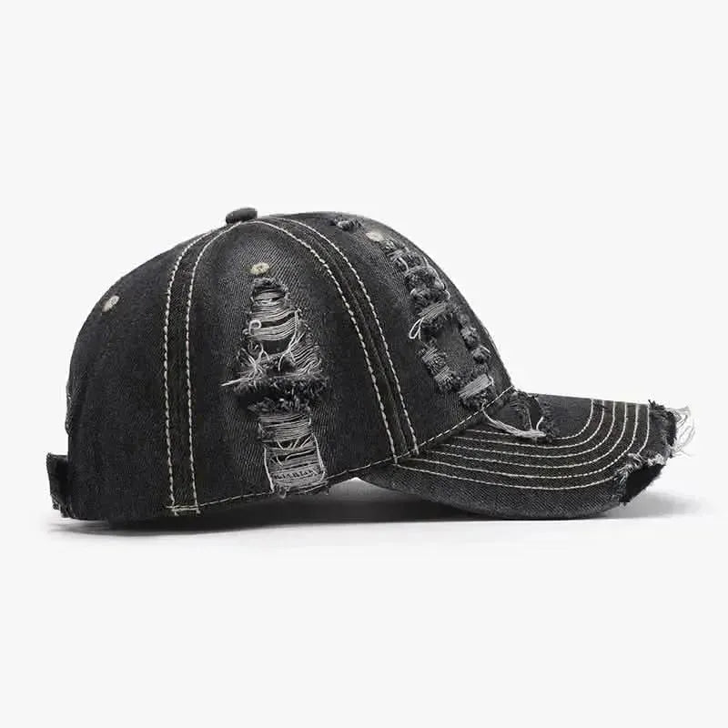 Distressed Adjustable Cotton Baseball Cap - Bad Moms Club