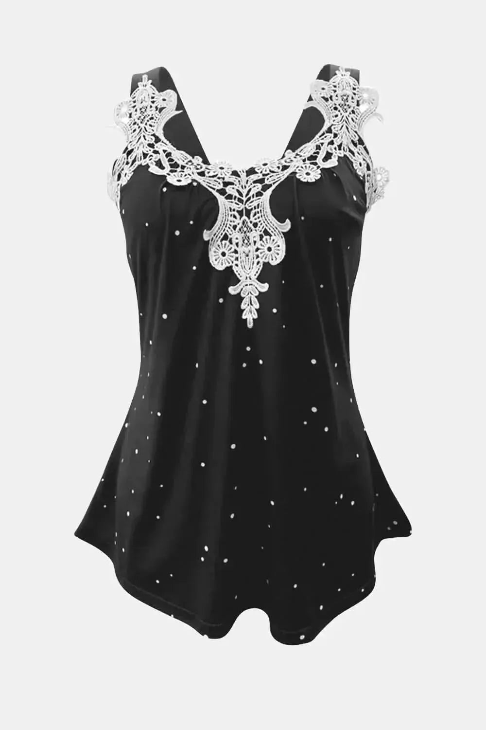 Lace Detail V-Neck Wide Strap Cami - Bad Moms Club