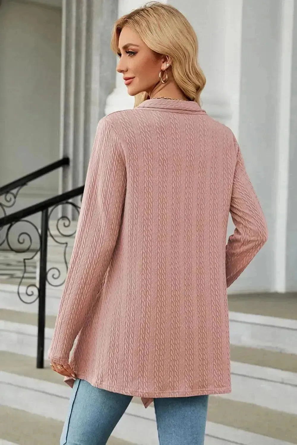 Open Front Long Sleeve Cardigan - Bad Moms Club