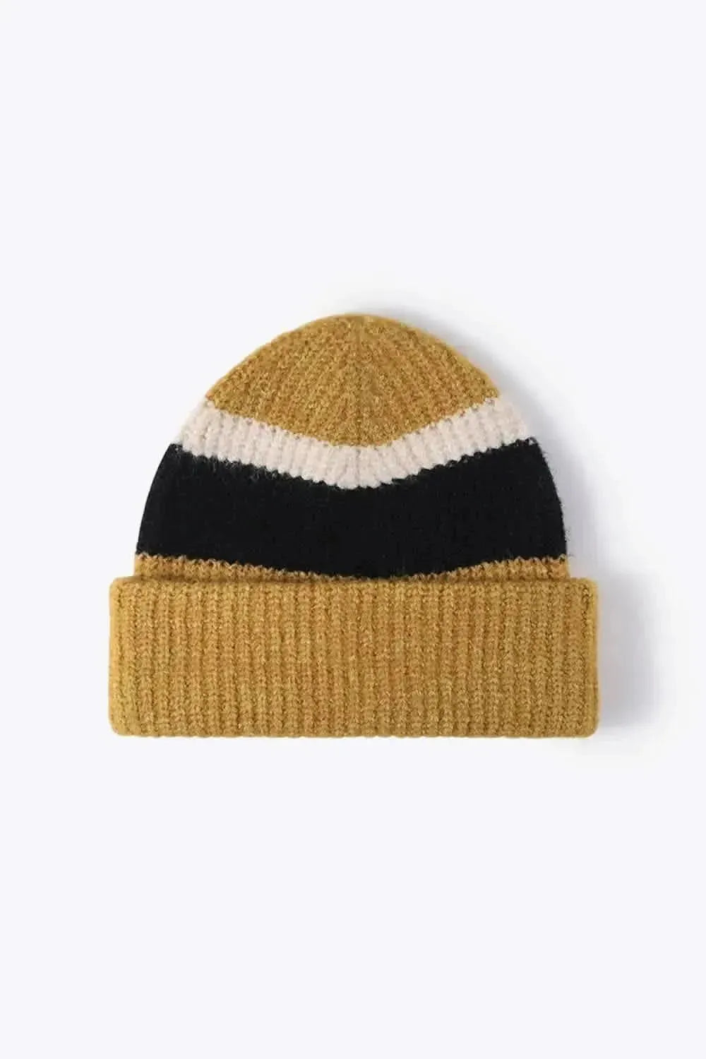 Tricolor Cuffed Knit Beanie - Bad Moms Club