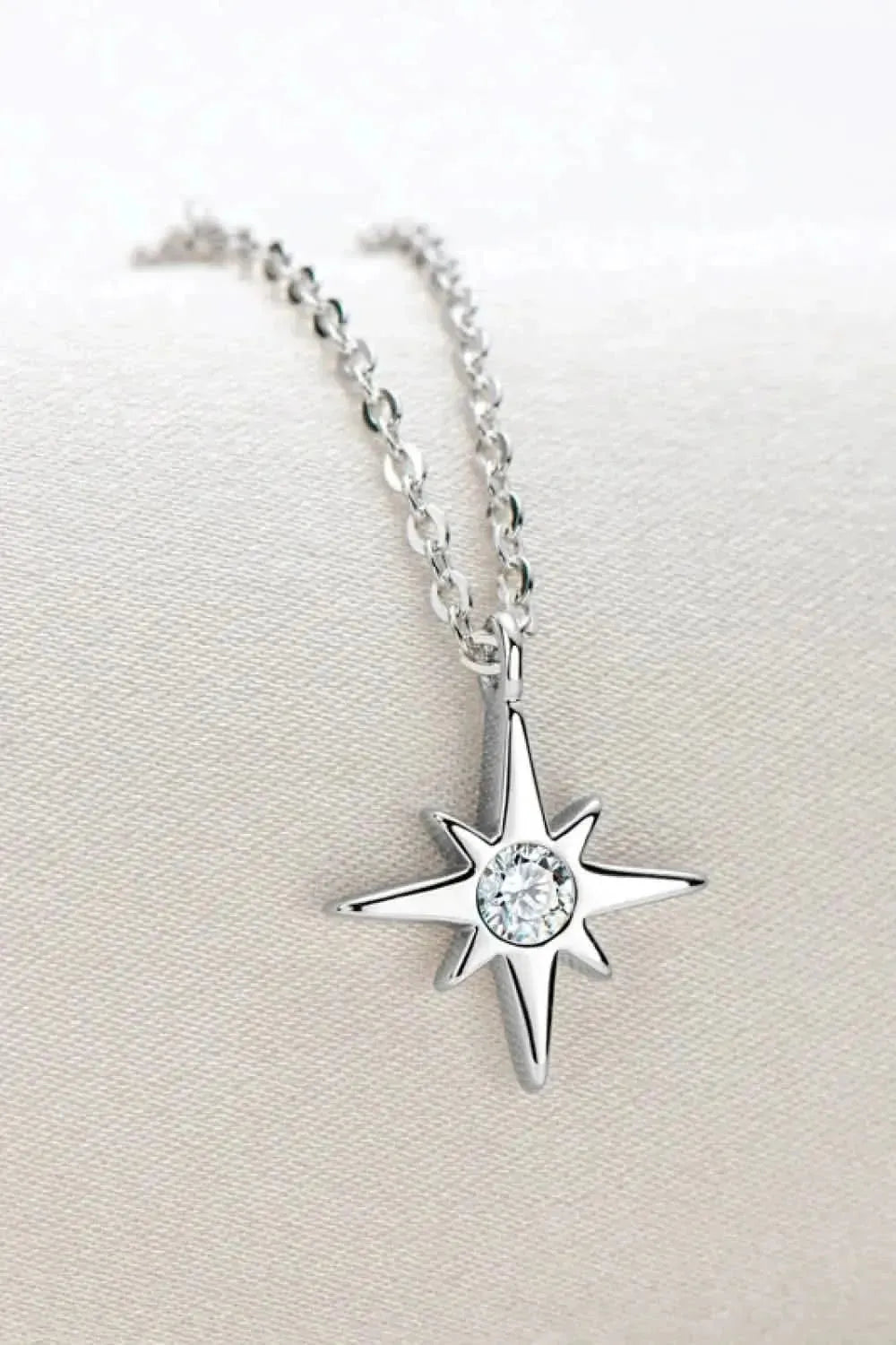 Moissanite North Star Pendant 925 Sterling Silver Necklace - Bad Moms Club