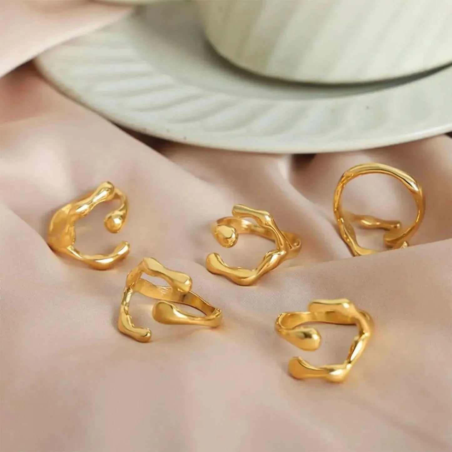 18K Gold-Plated Irregular Open Ring - Bad Moms Club