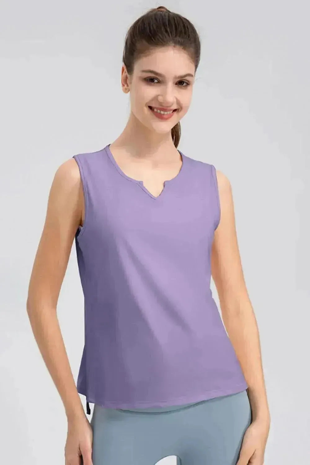 Notched Wide Strap Active Tank - Bad Moms Club