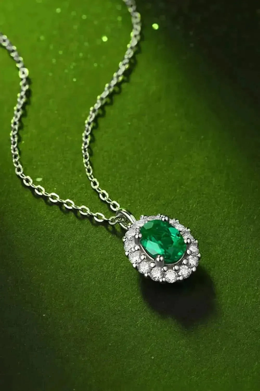 1.5 Carat Lab-Grown Emerald 925 Sterling Silver Necklace - Bad Moms Club