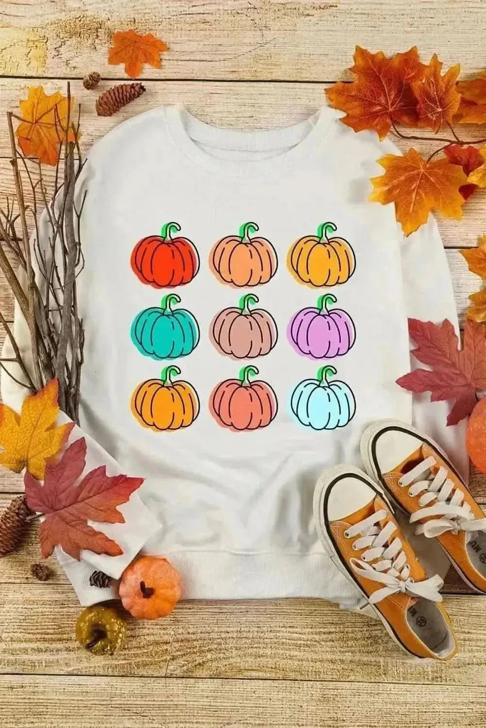 Pumpkin Graphic Long Sleeve Sweatshirt - Bad Moms Club