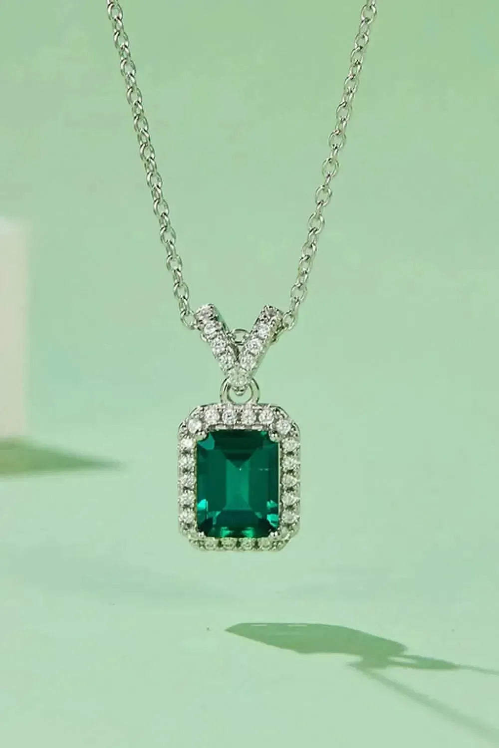 Adored 1.25 Carat Lab-Grown Emerald Pendant Necklace - Bad Moms Club