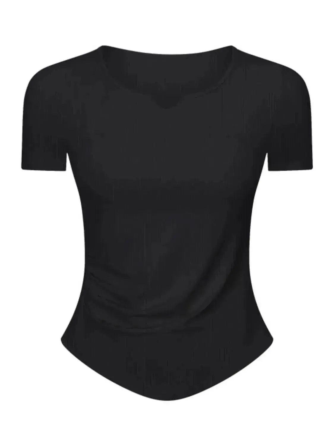 Notched Short Sleeve Active T-Shirt - Bad Moms Club
