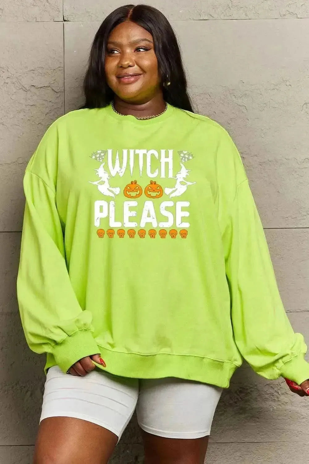 Simply Love Full Size WITCH PLEASE Graphic Sweatshirt - Bad Moms Club