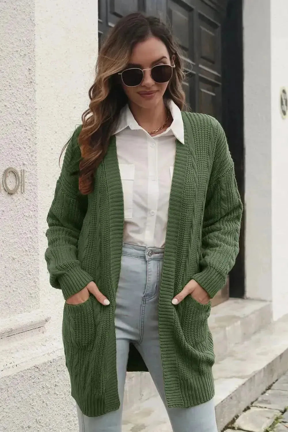 Open Front Longline Cardigan with Pockets - Bad Moms Club