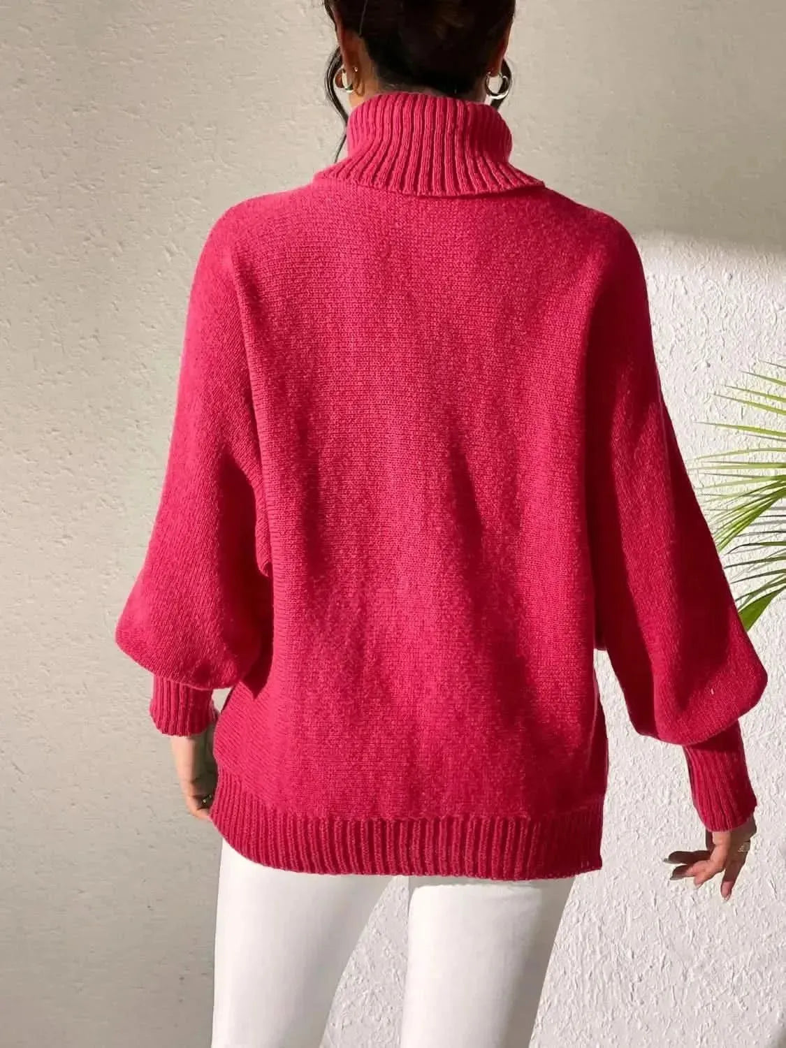 Heart Turtleneck Long Sleeve Sweater - Bad Moms Club