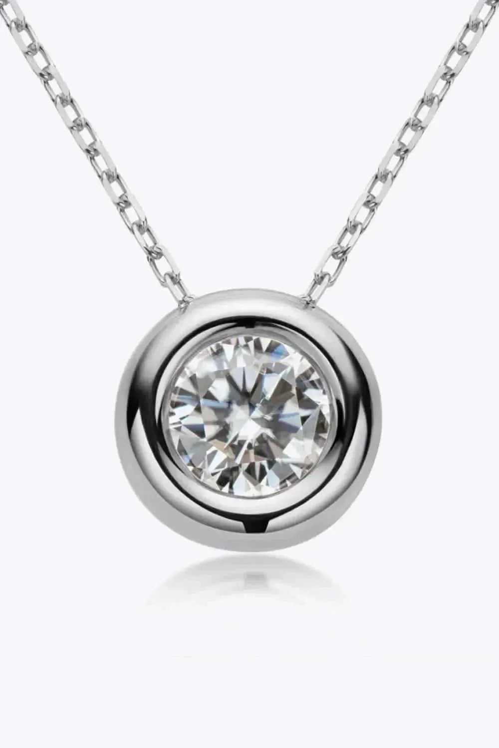 Adored 1 Carat Moissanite Pendant 925 Sterling Silver Necklace - Bad Moms Club