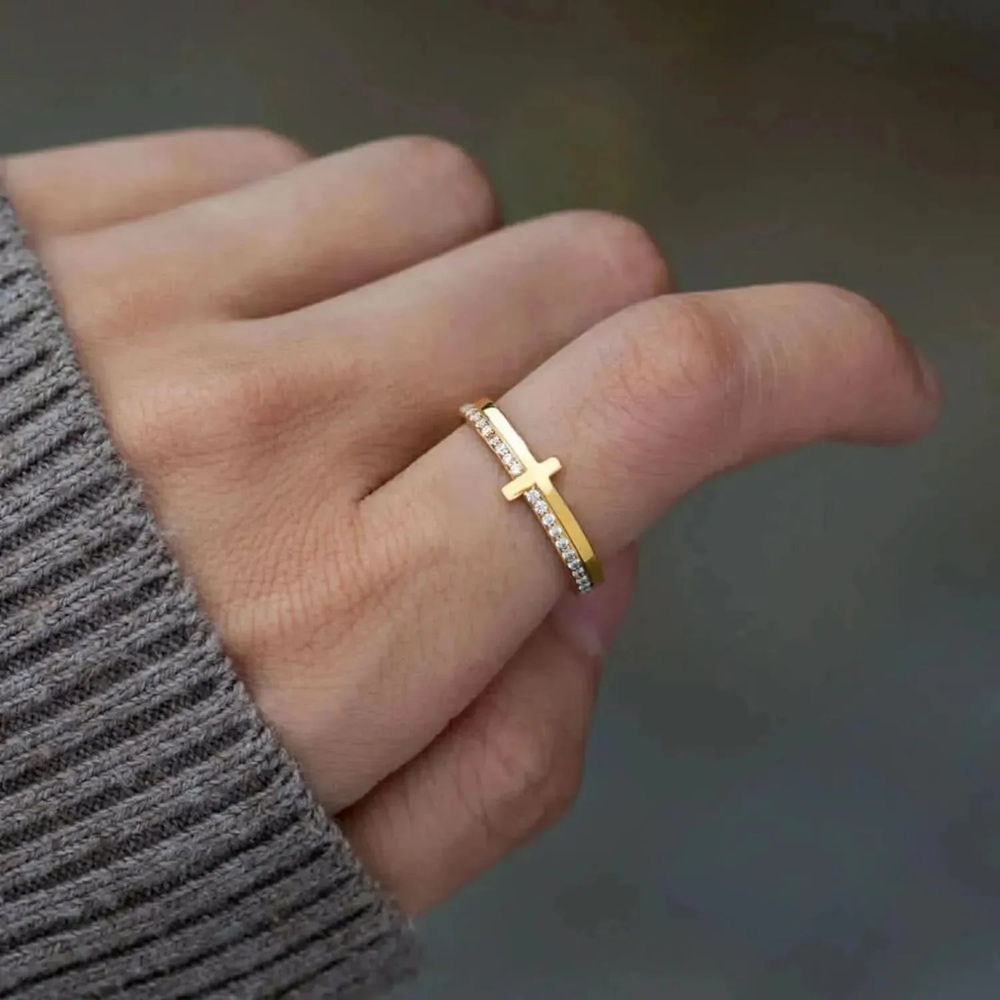 Zircon 925 Sterling Silver Cross Ring - Bad Moms Club