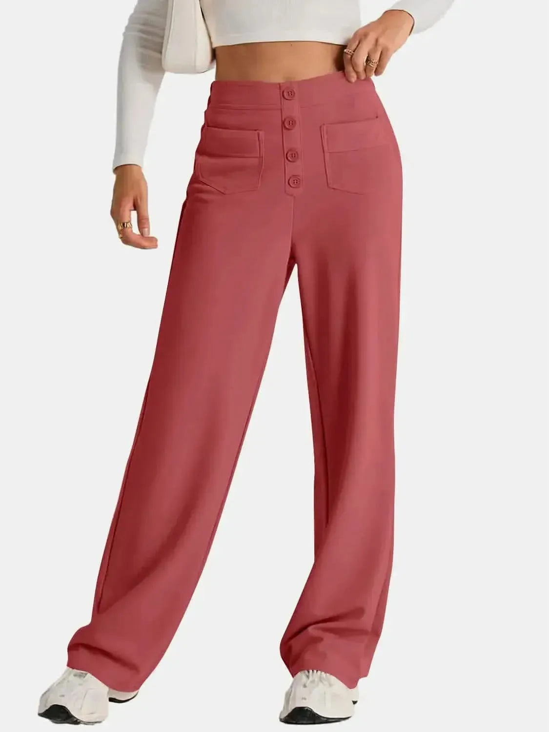 High Waist Wide Leg Pants - Bad Moms Club