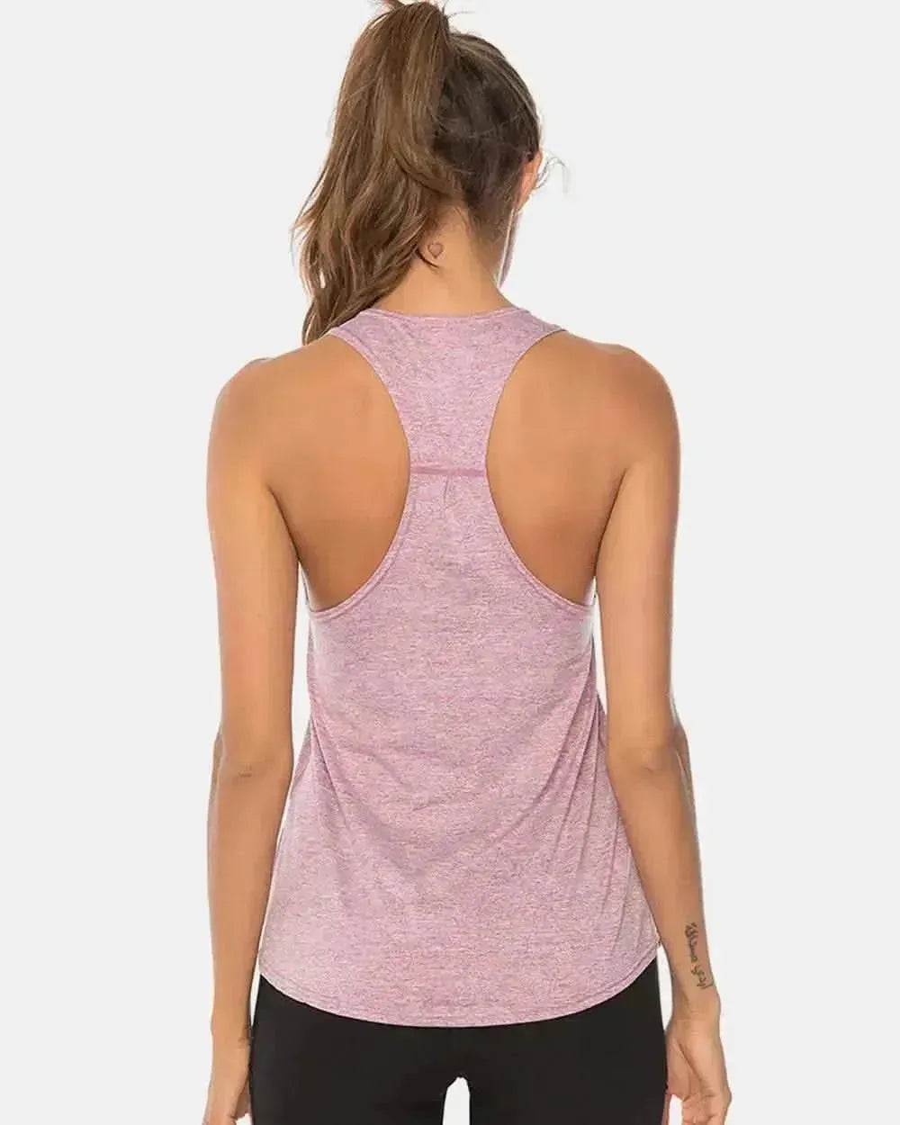 Full Size Scoop Neck Wide Strap Active Tank - Bad Moms Club