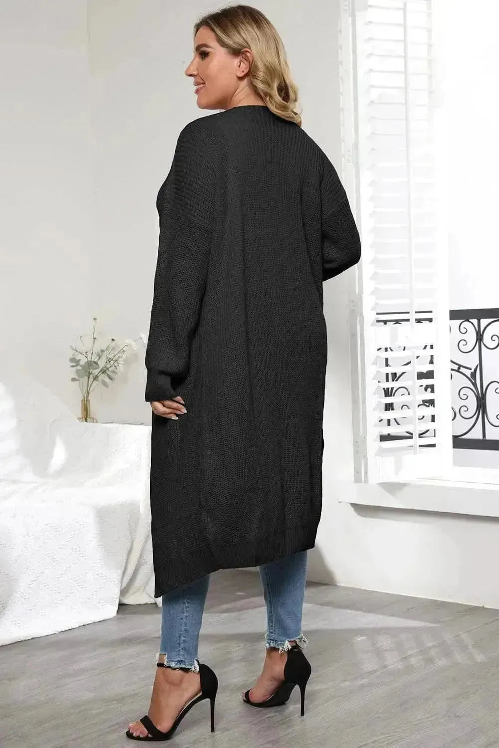 Plus Size Open Front Long Sleeve Cardigan - Bad Moms Club