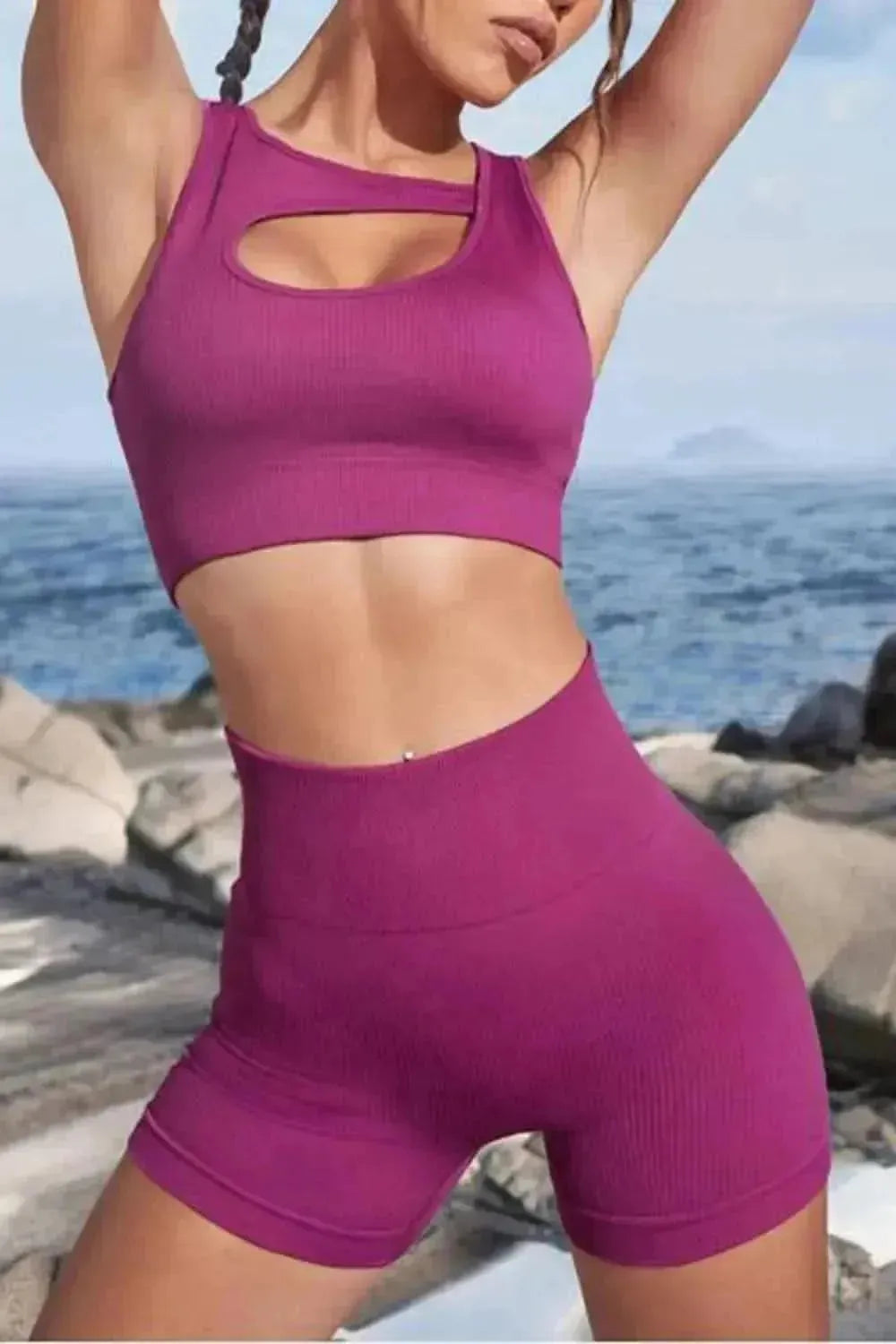 Cutout Two-Piece Sports Set - Bad Moms Club